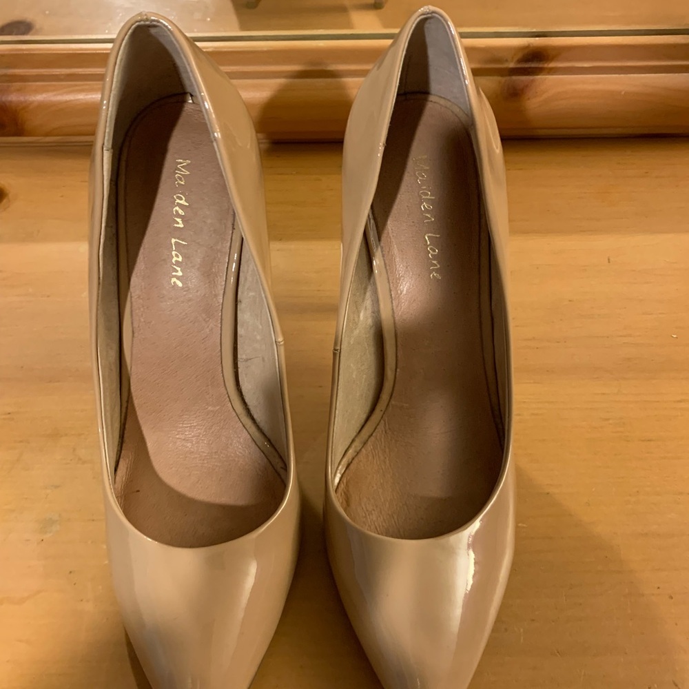 Nude Patent Leather Pumps